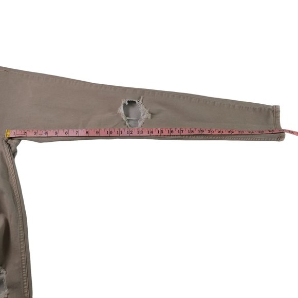 Free People 61855-16515125 Beige Destroyed Skinny Jeans Size W27 - Picture 10 of 11